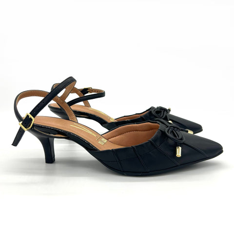 Vizzano 1122-829 Kitten Heel Pointy Toe Pump in Black 