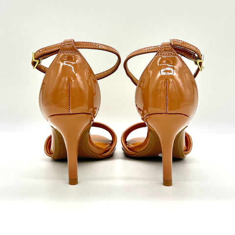 Vizzano 6524-100 Mid Heel Sandal in Nude Patent