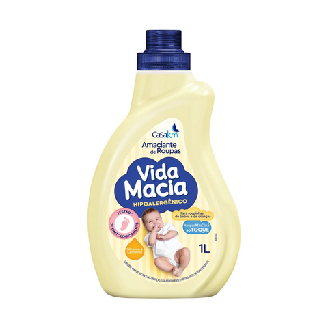 Amaciante de Roupa Infantil Bebê Vida Macia 1l