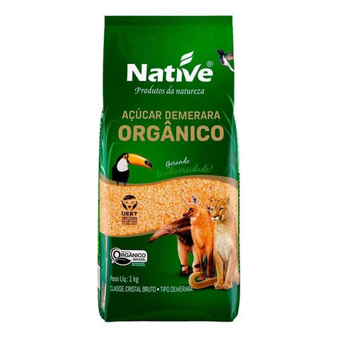 Açúcar Orgânico Demerara Native 1Kg - MEUBRASILONLINE