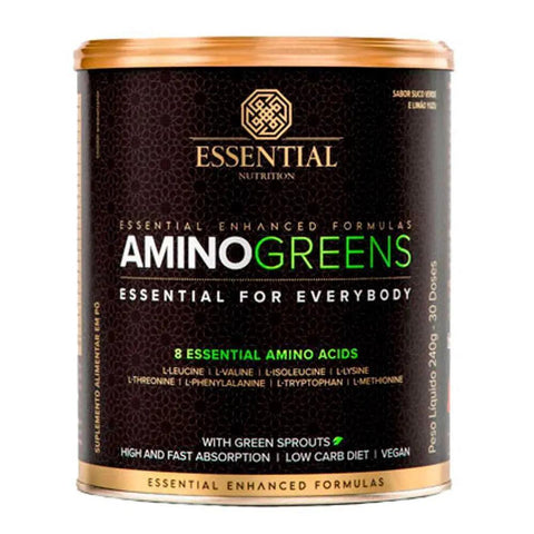 Aminoácidos Amino Greens Suco Verde Essential Nutrition 240g - MEUBRASILONLINE