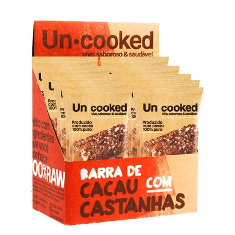 Barra de Cacau com Castanhas Uncooked (Cx 12un de 30g) - MEUBRASILONLINE