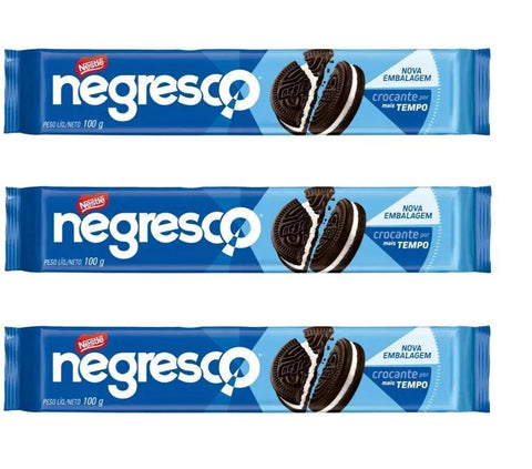 Biscoito Recheado Negresco Nestle 3 X 100g - MEUBRASILONLINE