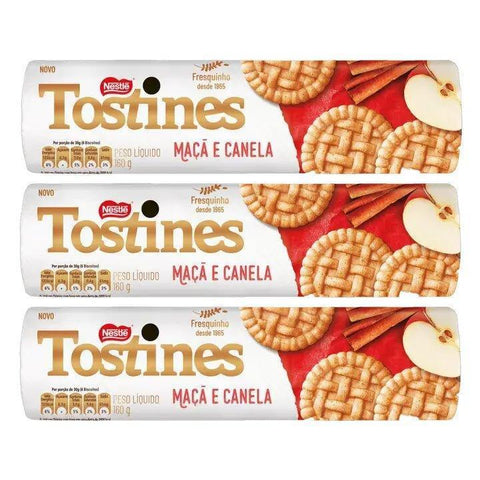 Biscoito Tostines Maca E Canela Nestle 3X160g - MEUBRASILONLINE