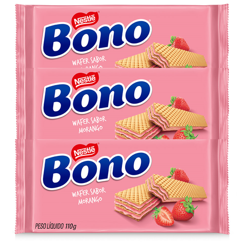 Bono Strawberry Wafer Biscuits 3x110g