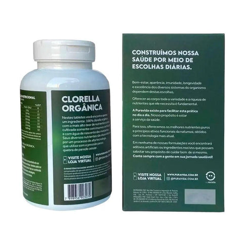 Clorella Premium Puravida 100g (200 Tabletes) - MEUBRASILONLINE