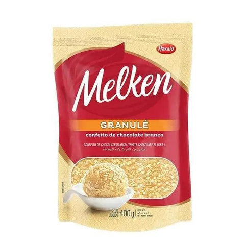 Confeito de Chocolate Branco Granule Melken Harald 400g - MEUBRASILONLINE