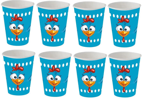 Copo Papel 200Ml Galinha Pintadinha 8 copos - MEUBRASILONLINE