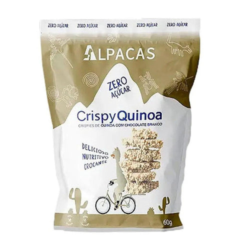 Crispy Quinoa Chocolate Branco Zero Alpacas 60g - MEUBRASILONLINE