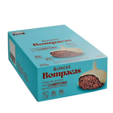 Crispy Quinoa Cobertura Extra Branco Preto Zero Alpacas (Cx c/18 uni de 12g) - MEUBRASILONLINE