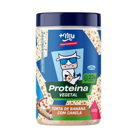 INÍCIO+MU PERFORMANCE PROTEÍNA VEGETAL +MU PERFORMANCE - TORTA DE BANANA COM CANELA - POTE 450G - MEUBRASILONLINE