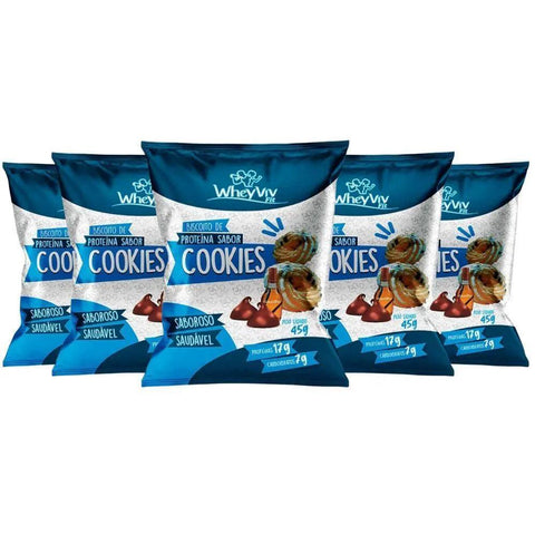 Kit Biscoito de Proteína Sabor Cookies Wheyviv (5un de 45g) - MEUBRASILONLINE