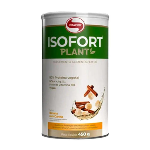 Proteína Isolada Vegetal Isofort Plant Banana E Canela Vitafor 450g - MEUBRASILONLINE