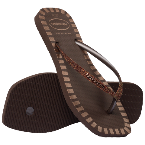 Chinelo Havaianas Slim Square Glitter Contour