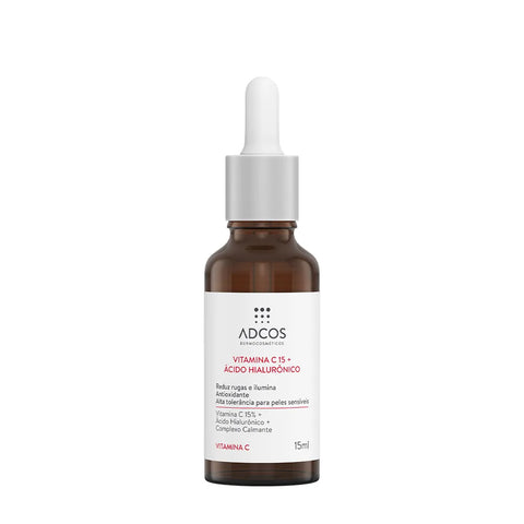 Adcos Vitamina C 15 + Ácido Hialurônico - Sérum Anti-Idade - 15ml
